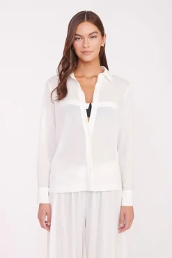 Cover-Ups<STAUD MIRIAM COVERUP TOP   WHITE