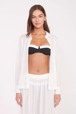 Cover-Ups<STAUD MIRIAM COVERUP TOP   WHITE