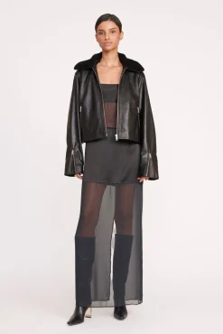 Dresses<STAUD MISTY DRESS BLACK