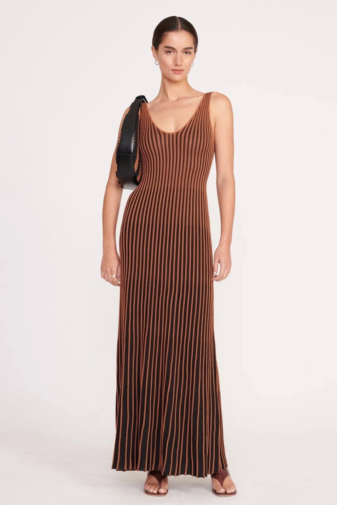 Moon<STAUD MOON BAG BLACK TAN SEASHORE STRIPE BLACKTANSEASHORESTRIPE