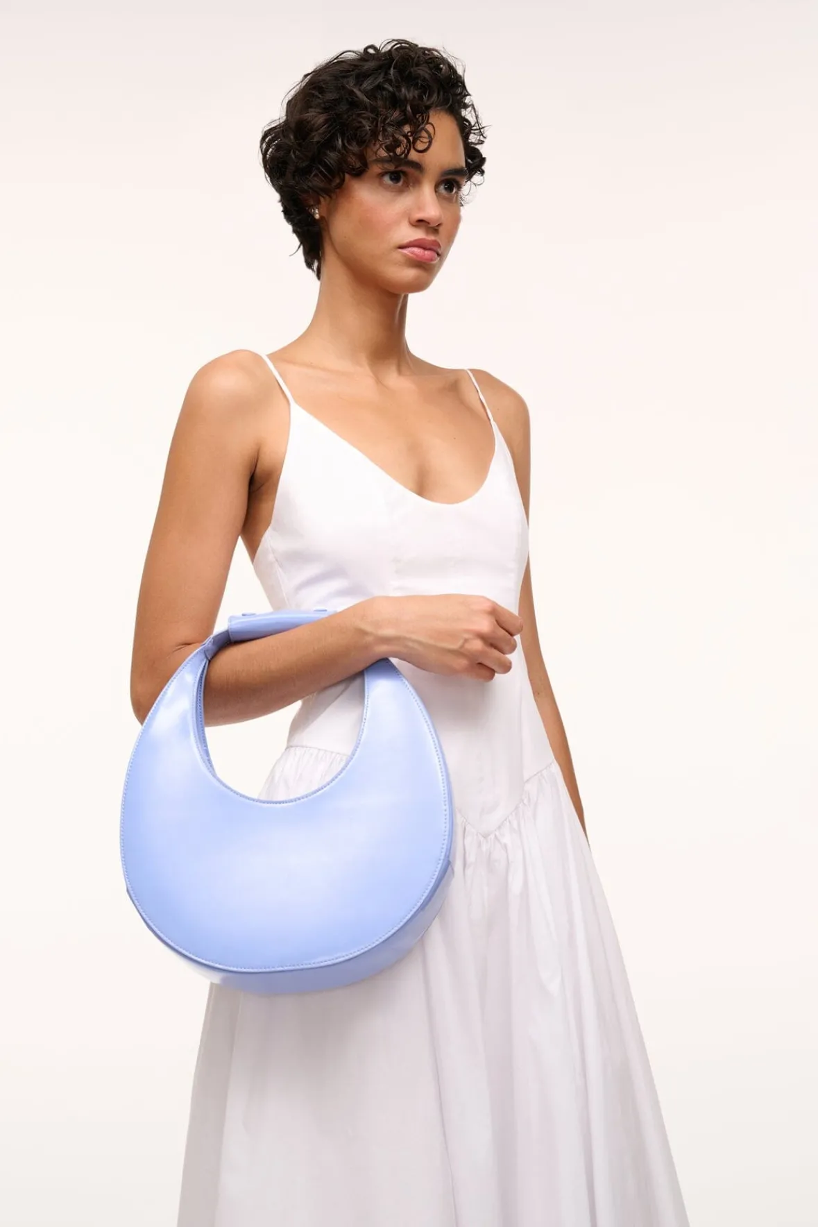 Moon|Shoulder<STAUD MOON BAG BLUE HYDRANGEA BLUEHYDRANGEA