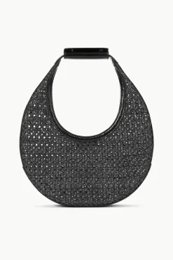 Moon|Shoulder<STAUD MOON WOVEN BAG BLACK