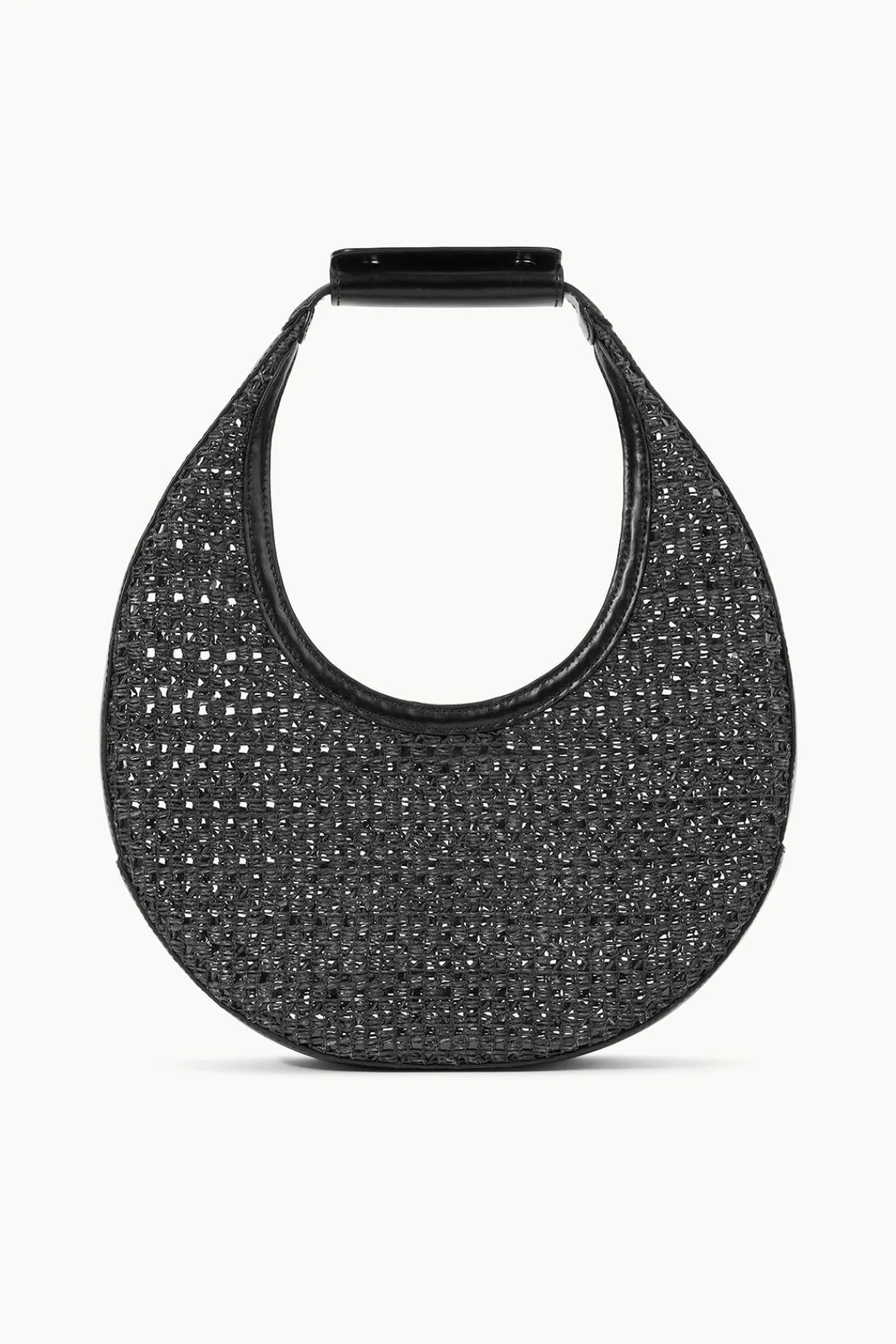 Moon|Shoulder<STAUD MOON WOVEN BAG BLACK
