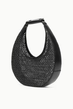 Moon|Shoulder<STAUD MOON WOVEN BAG BLACK