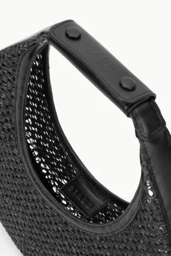 Moon|Shoulder<STAUD MOON WOVEN BAG BLACK