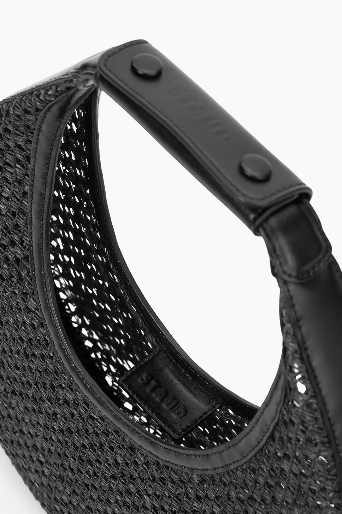 Moon|Shoulder<STAUD MOON WOVEN BAG BLACK