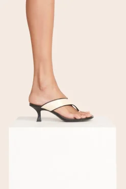 Heels<STAUD NATALIA THONG SANDAL  CREAM BLACK CREAMBLACK