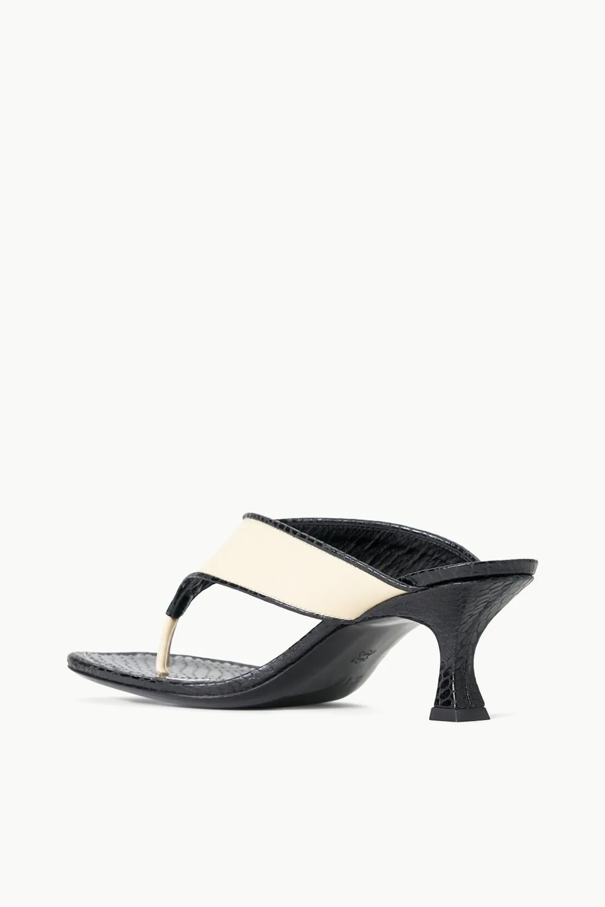 Heels<STAUD NATALIA THONG SANDAL CREAM BLACK CREAMBLACK