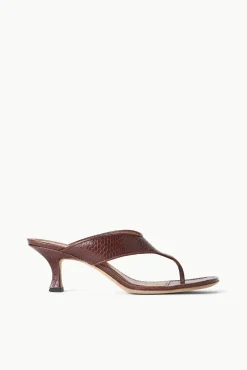 Heels<STAUD NATALIA THONG SANDAL MAHOGANY