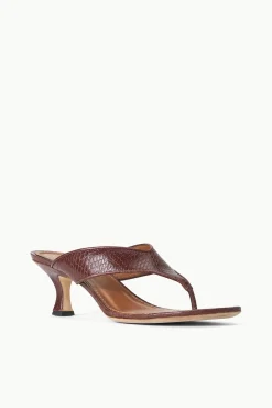 Heels<STAUD NATALIA THONG SANDAL   MAHOGANY