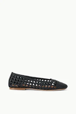 Mules & Flats<STAUD NELL CROCHET BALLERINA   BLACK