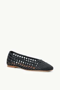 Mules & Flats<STAUD NELL CROCHET BALLERINA BLACK