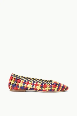 Mules & Flats<STAUD NELL CROCHET BALLERINA  RED ROSE MULTI REDROSEMULTI
