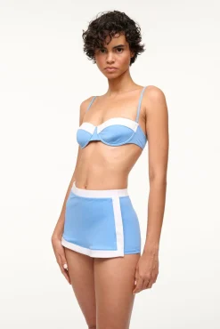 Bikinis<STAUD NELL SWIM SKIRT AZURE WHITE AZUREWHITE