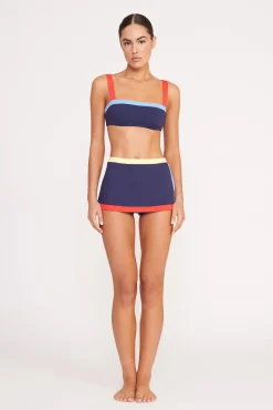Bikinis<STAUD NELL SWIM SKIRT NAVY COLORBLOCK NAVYCOLORBLOCK