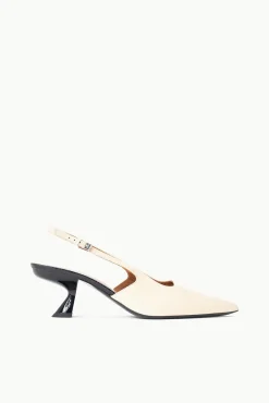 Heels<STAUD NEVE SLINGBACK HEEL CREAM BLACK CREAMBLACK
