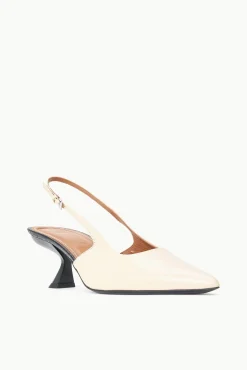 Heels<STAUD NEVE SLINGBACK HEEL  CREAM BLACK CREAMBLACK