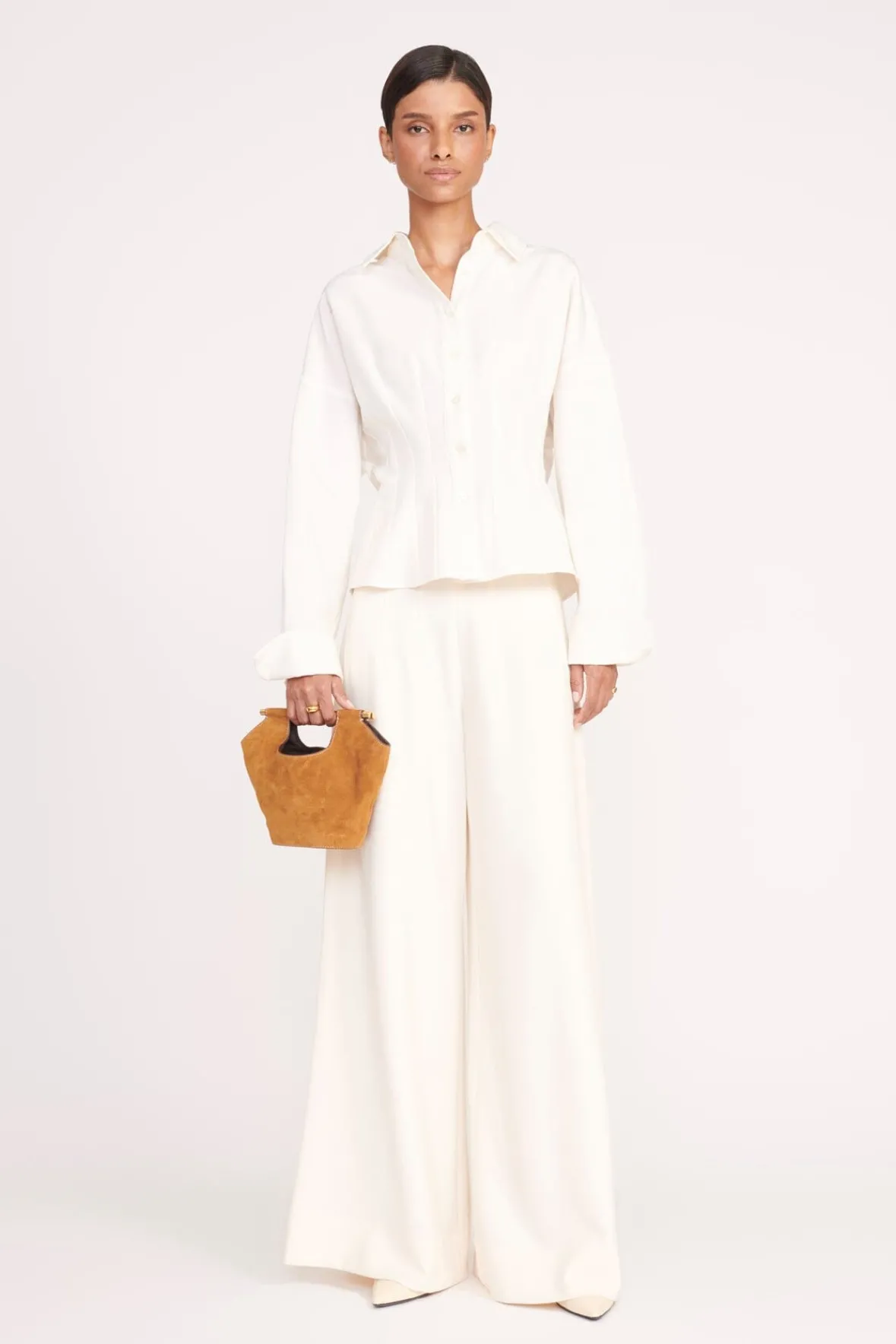 Tops<STAUD OPHELIA TOP IVORY