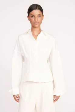Tops<STAUD OPHELIA TOP   IVORY