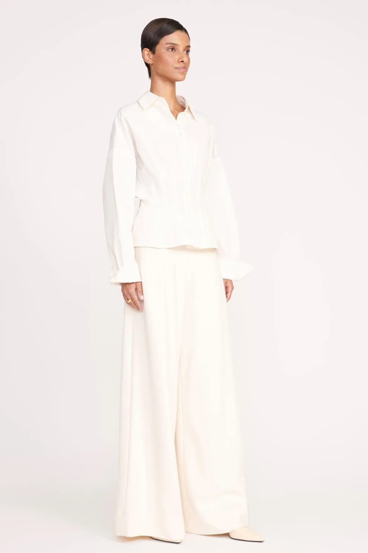 Tops<STAUD OPHELIA TOP IVORY