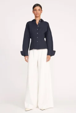 Tops<STAUD OPHELIA TOP   NAVY