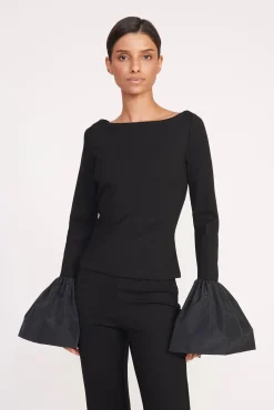 Tops<STAUD PAIGE TOP BLACK