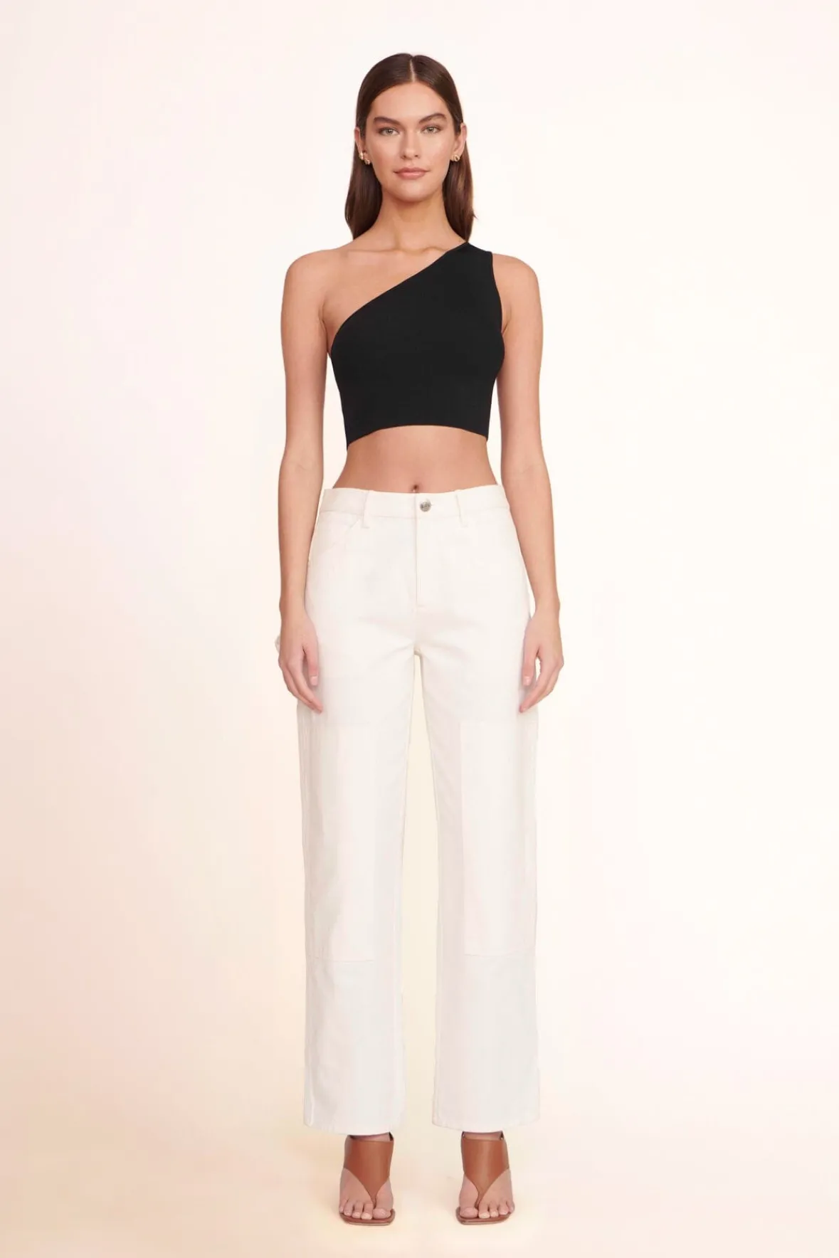 Denim|Pants & Shorts<STAUD PAINTER PANT WHITE