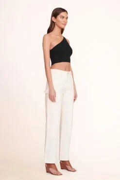 Denim|Pants & Shorts<STAUD PAINTER PANT   WHITE