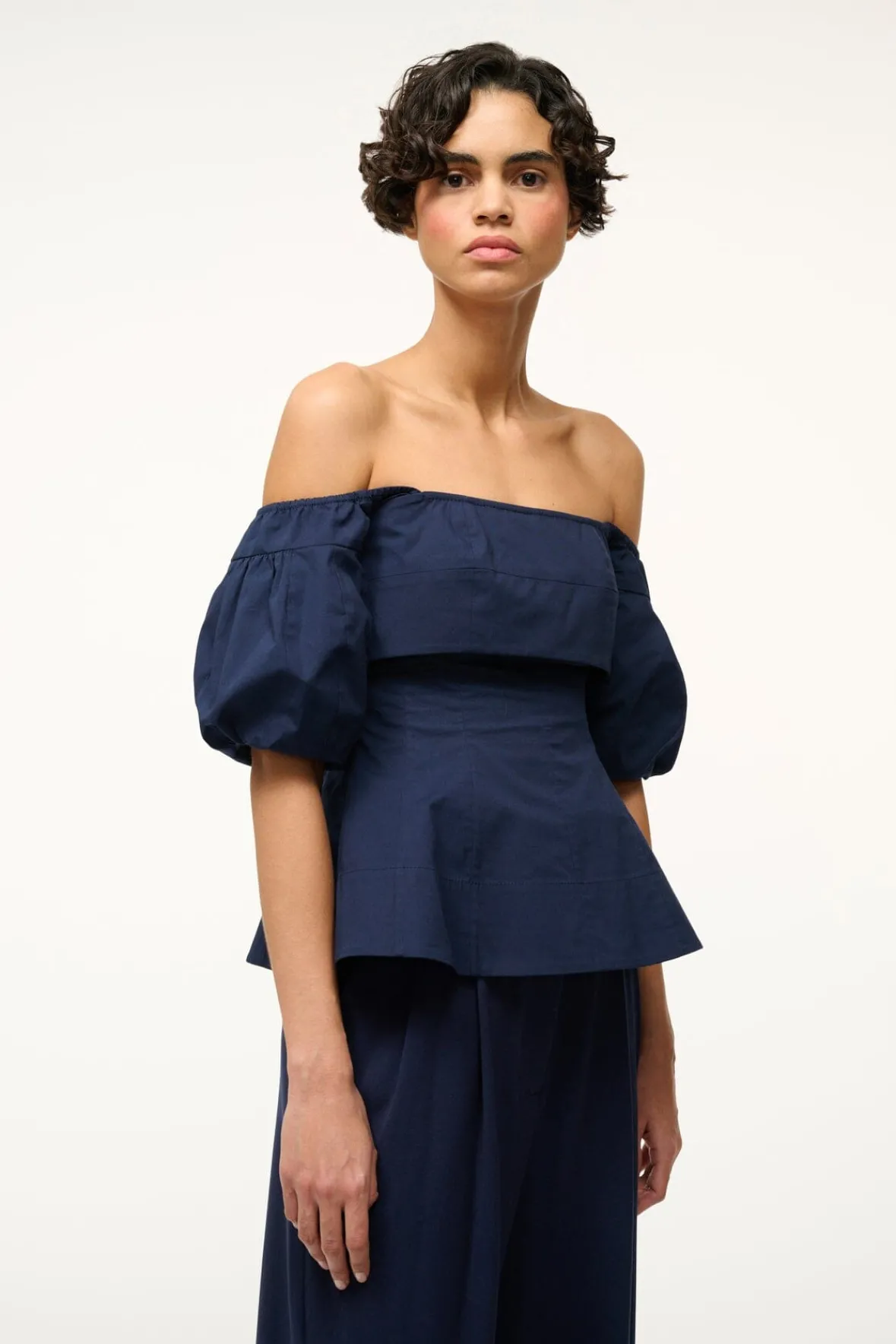 Poplin Shop|Tops<STAUD PALERMO TOP NAVY