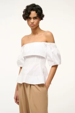 Poplin Shop|Tops<STAUD PALERMO TOP   WHITE