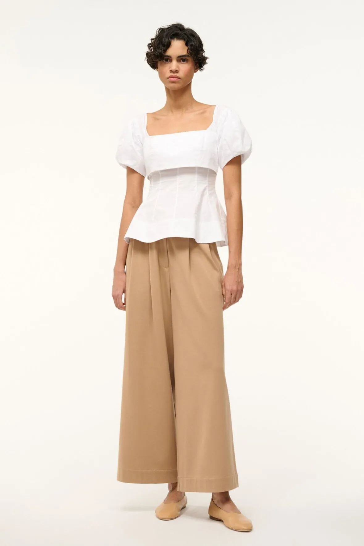Poplin Shop|Tops<STAUD PALERMO TOP WHITE
