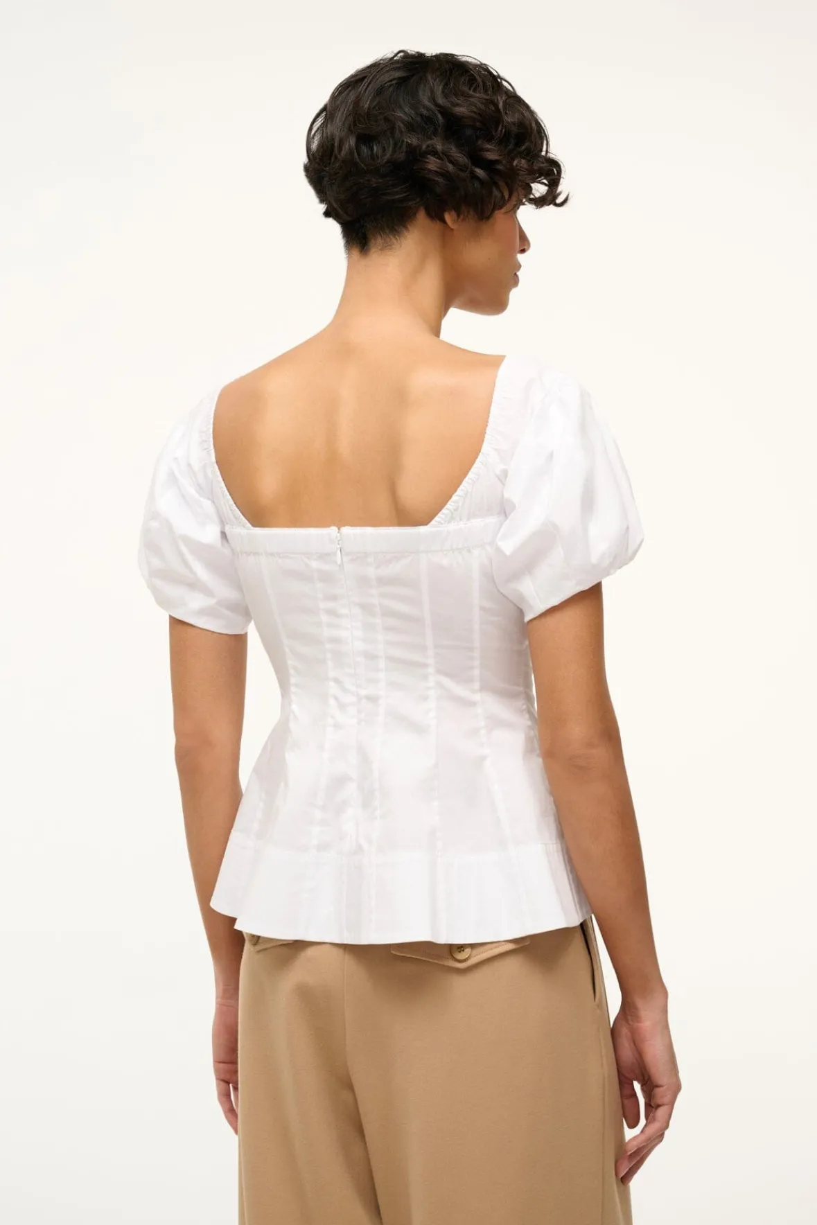 Poplin Shop|Tops<STAUD PALERMO TOP WHITE