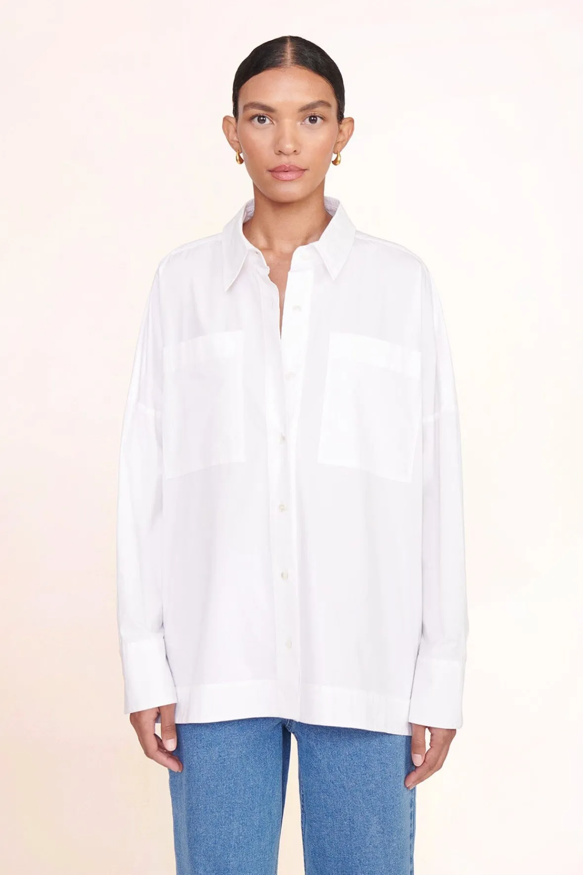 Poplin Shop<STAUD PAYTON TOP WHITE