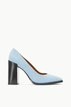 STAUD + Wrangler<STAUD PAZ PUMP DENIM BLUE DENIMBLUE