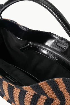 Totes<STAUD PERRY BAG BLACK TAN SEASHORE STRIPE BLACKTANSEASHORESTRIPE