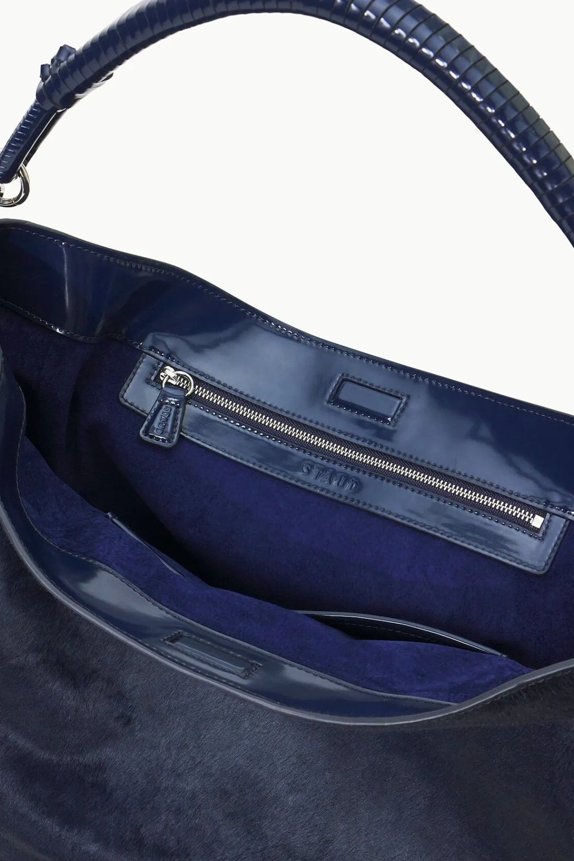 Totes<STAUD PERRY BAG HAIRCALF NAVY