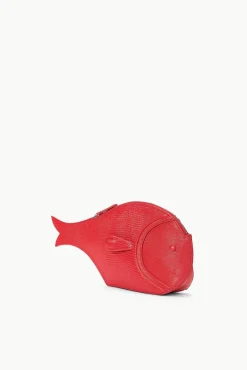 Clutches<STAUD PESCE LEATHER CLUTCH RED ROSE REDROSE