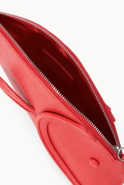 Clutches<STAUD PESCE LEATHER CLUTCH RED ROSE REDROSE