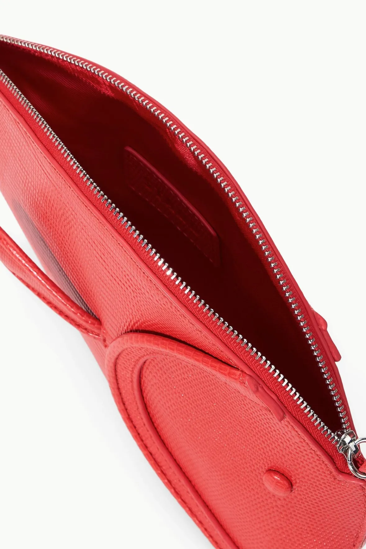 Clutches<STAUD PESCE LEATHER CLUTCH RED ROSE REDROSE