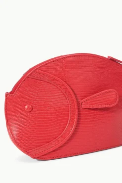 Clutches<STAUD PESCE LEATHER CLUTCH RED ROSE REDROSE