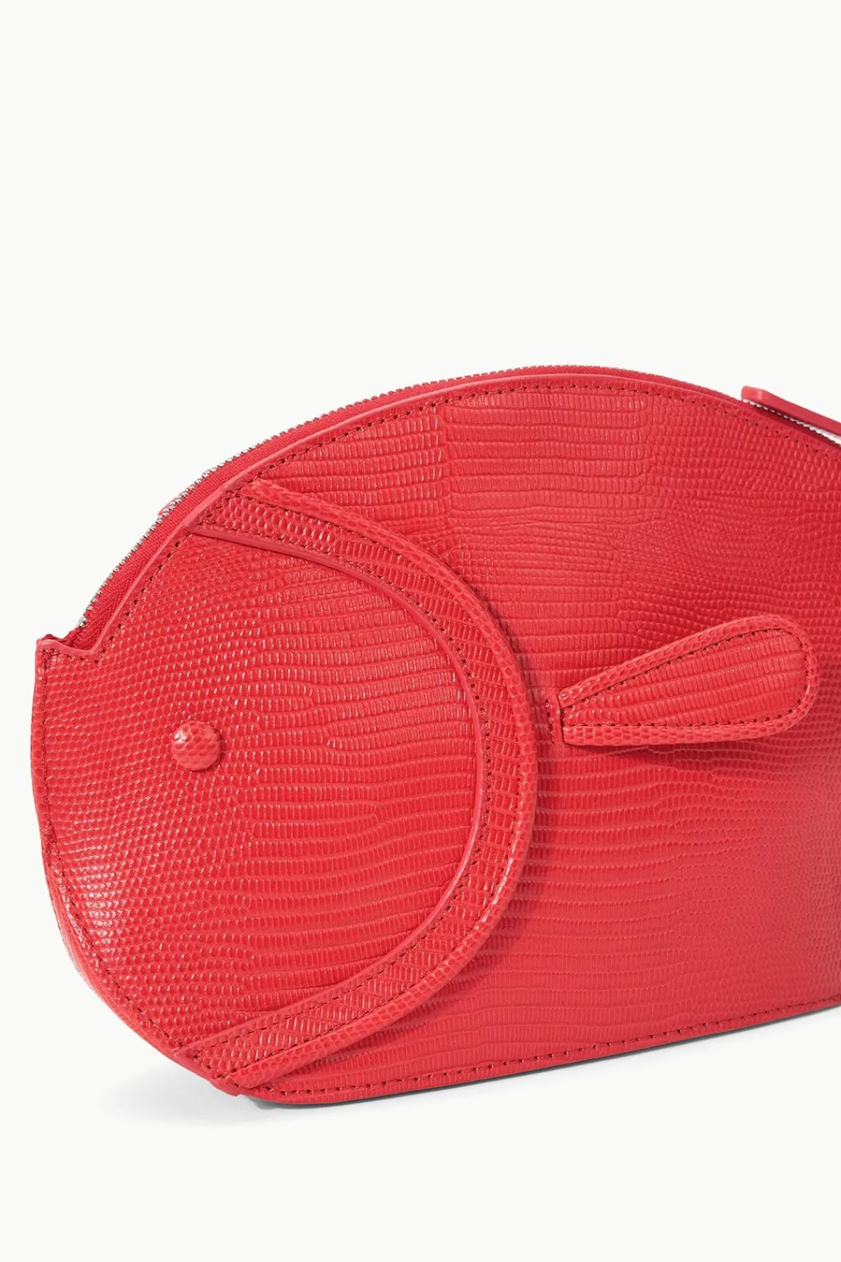 Clutches<STAUD PESCE LEATHER CLUTCH RED ROSE REDROSE