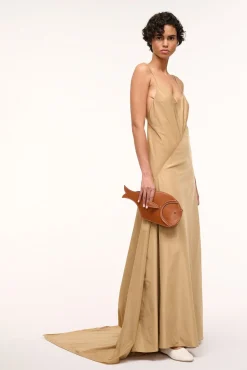 Clutches<STAUD PESCE LEATHER CLUTCH   TAN