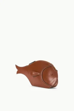Clutches<STAUD PESCE LEATHER CLUTCH TAN