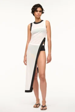 Cover-Ups<STAUD POINTER COVERUP TOP  WHITE BLACK WHITEBLACK