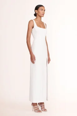 Dresses<STAUD PORTRAIT DRESS   WHITE