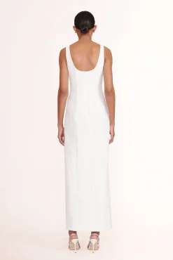 Dresses<STAUD PORTRAIT DRESS WHITE