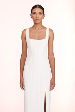 Dresses<STAUD PORTRAIT DRESS WHITE