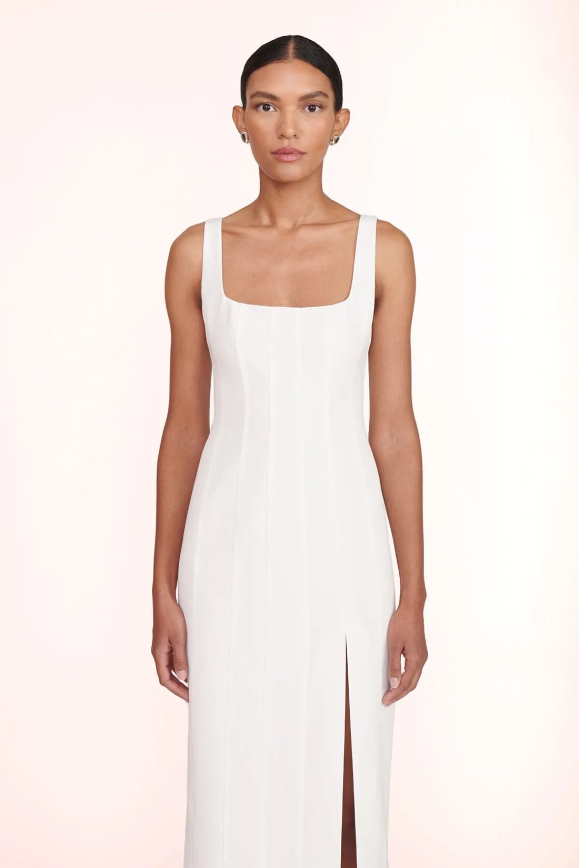 Dresses<STAUD PORTRAIT DRESS WHITE