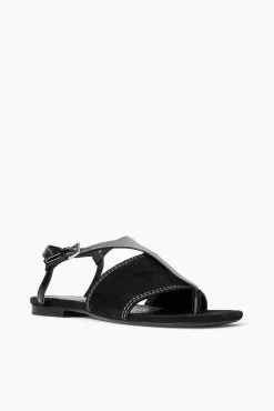 Sandals<STAUD PURA VIDA FLAT SANDAL   BLACK