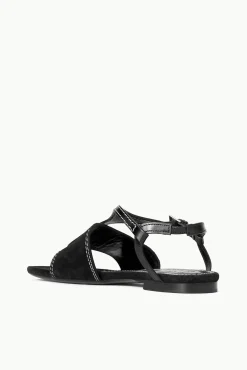 Sandals<STAUD PURA VIDA FLAT SANDAL   BLACK